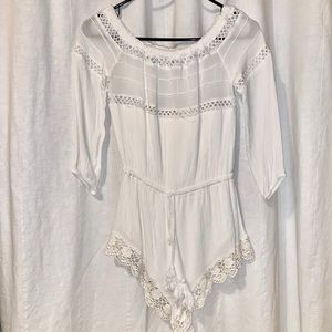 White off the shoulder romper